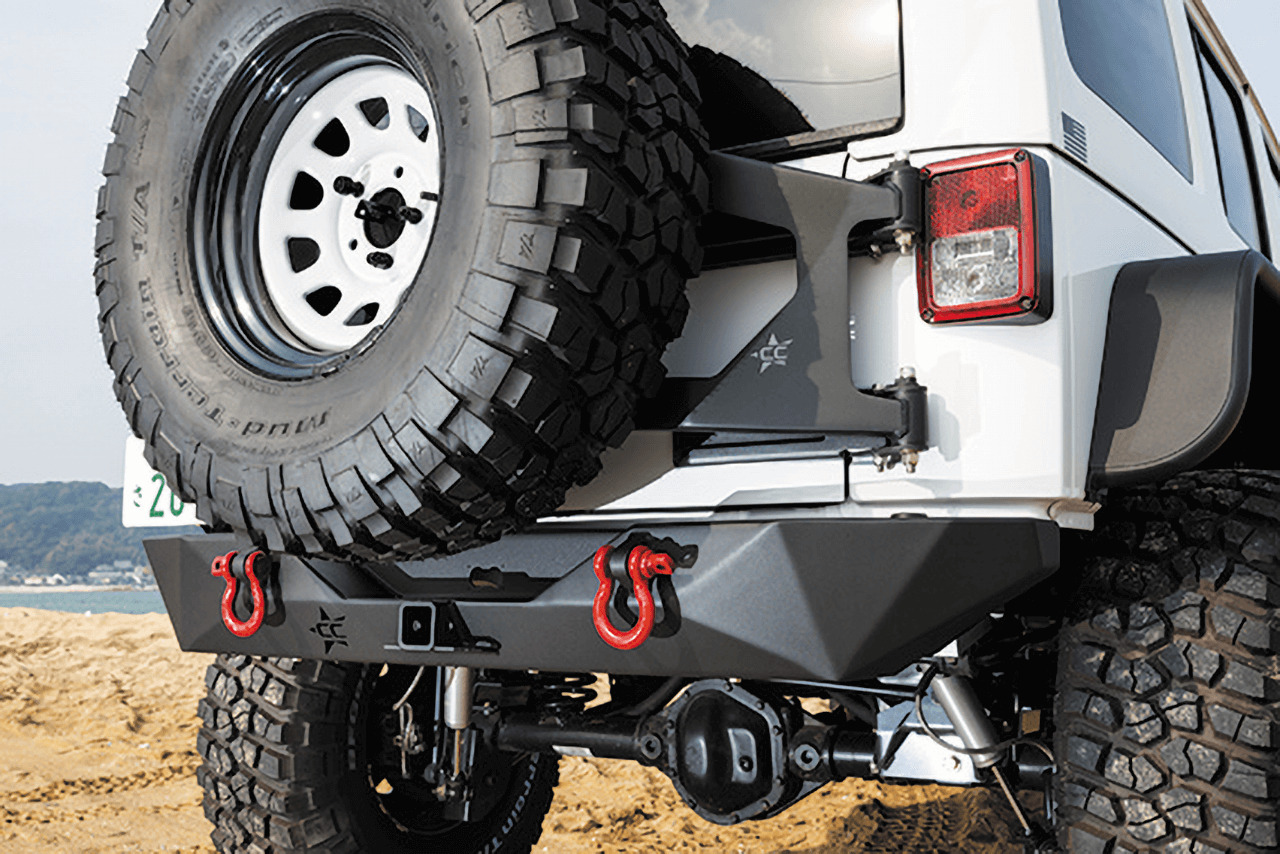 リアゲートヒンジ部への負担を軽減した、クローラーコンセプトのキャリア。JK WRANGLER UNLIMITED / SCT-XWD